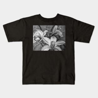 Orchid 2 - Drawing  by Avril Thomas - Adelaide / South Australia Artist Kids T-Shirt